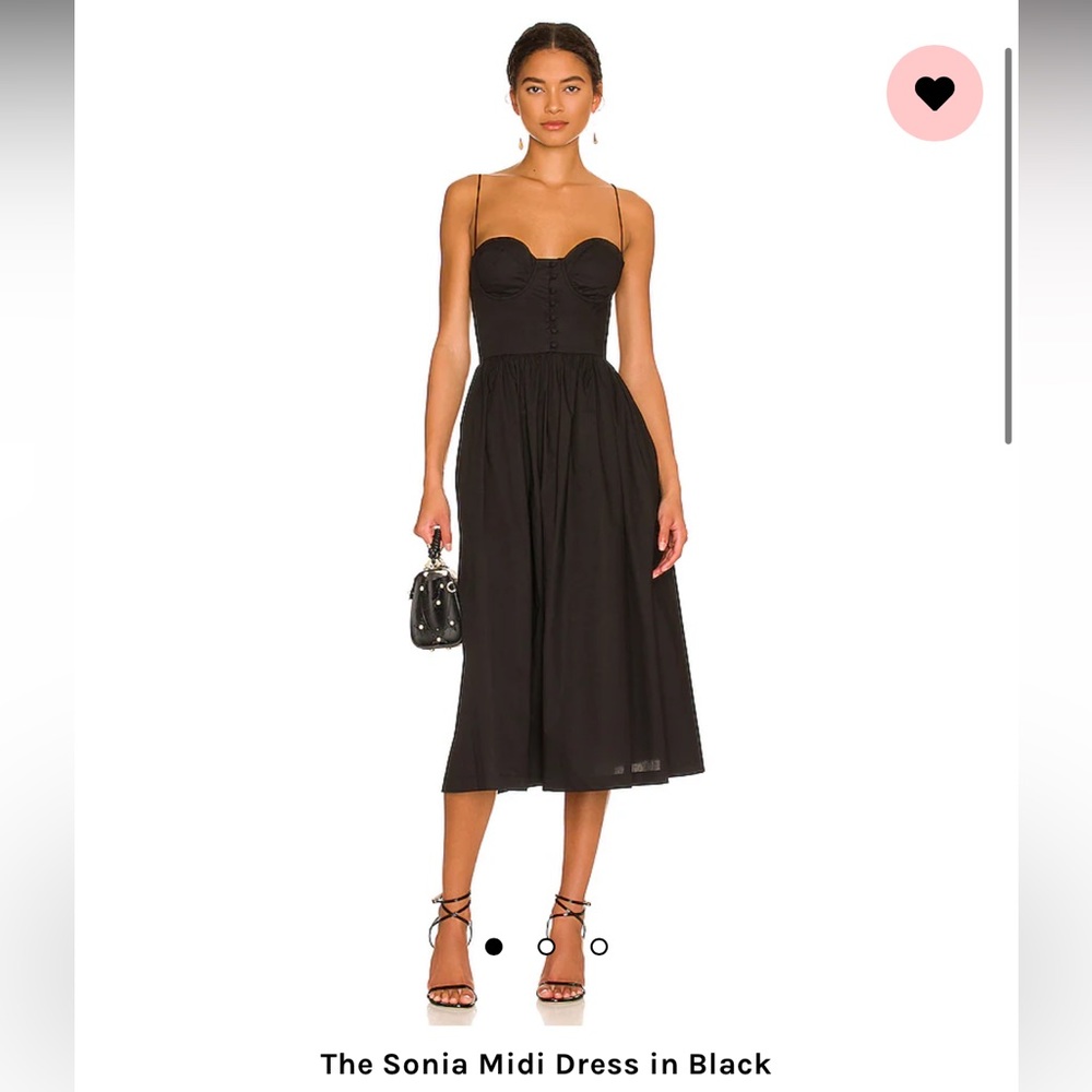 L'Academie Elegant Black Midi Dress